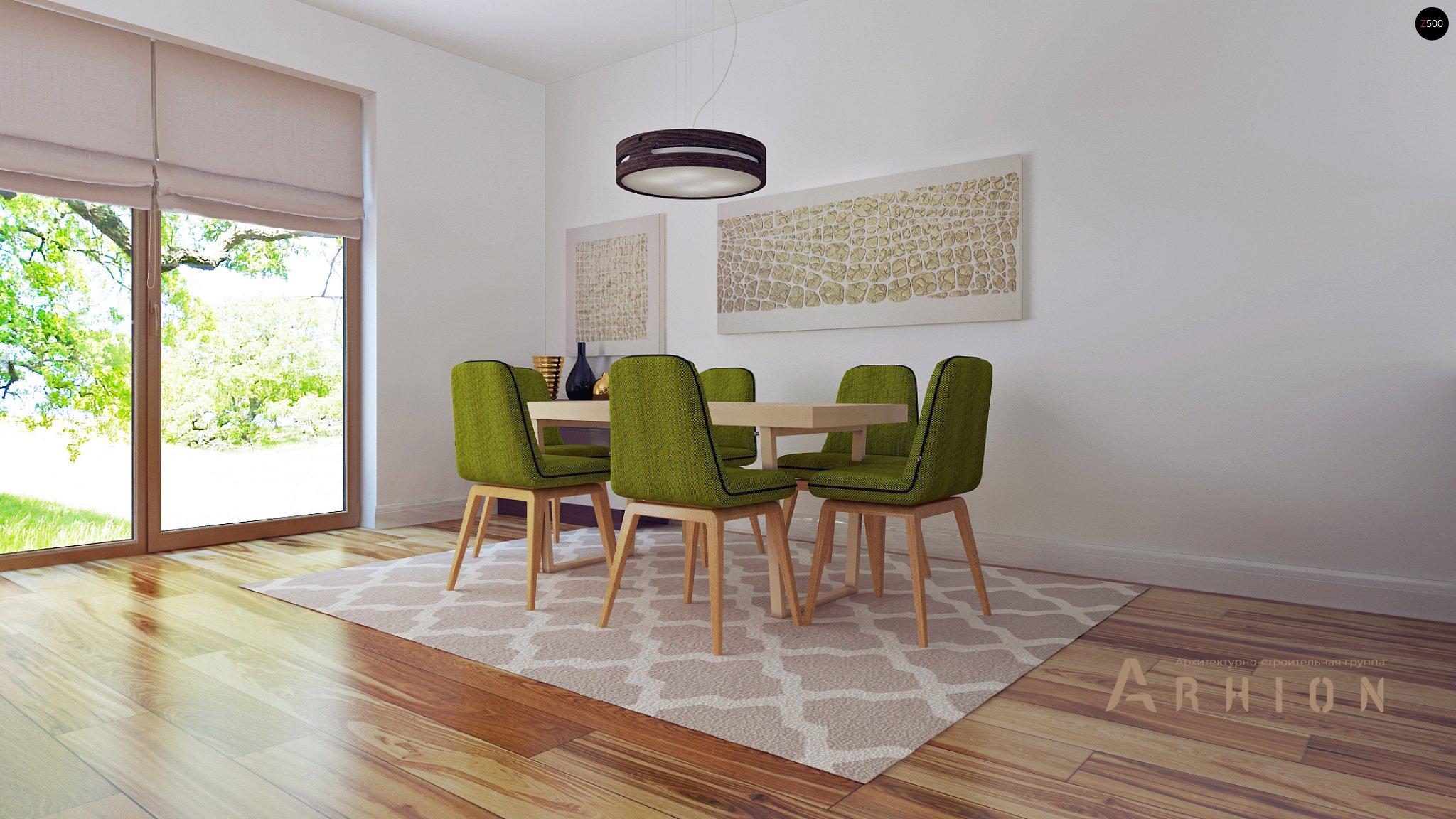 4. Проект одноэтажного дома в европейском стиле с двускатной кровлей, Z91 GP, площадью - 149 кв c терассой, гаражом